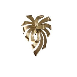 Vintage Crown Trifari Gold-Tone Abstract Palm Tree Brooch Pin